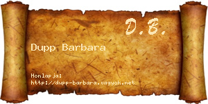 Dupp Barbara névjegykártya
